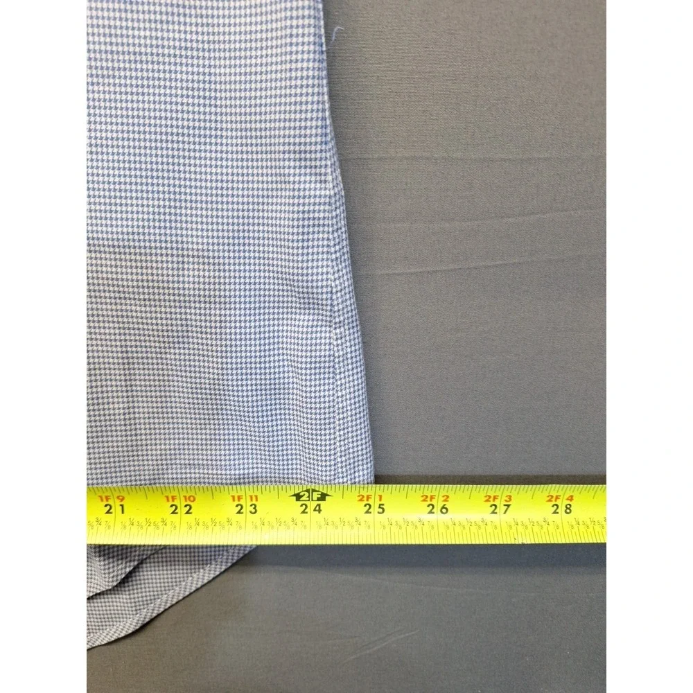 Polo Ralph Lauren Mens Classic Fit Blue Houndstooth‎ Large 16 Button Down Preppy